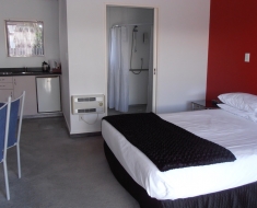 studio with walk in shower